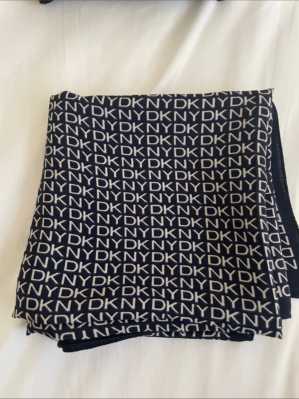 DKNY Navy Blue and White Monogram Logo Wrap